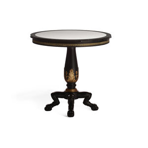 Empire style side table / beech / marble / round