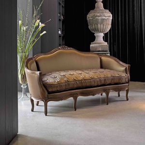 Louis XV style sofa / fabric / beech / 3-seater