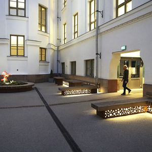 contemporary public bench