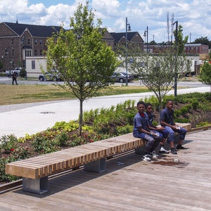 contemporary public bench