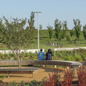 contemporary public bench