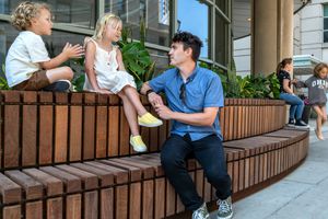 contemporary public bench