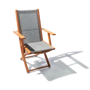 traditional armchair / wooden / with footrest / adjustable
