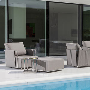 contemporary footrest / fabric / stainless steel / garden