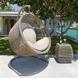 contemporary hanging chair / fabric / metal / outdoor