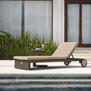 contemporary sun lounger / fabric / garden / adjustable backrest