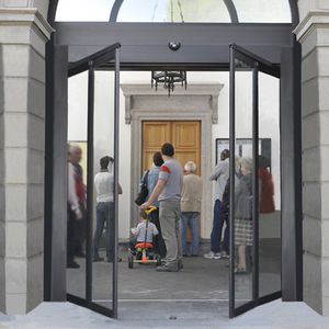 entry door / folding / aluminum / emergency exit