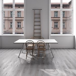 HDF laminate flooring / floating / glued / parquet look