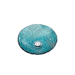 countertop hand basin / round / glass