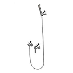 shower mixer tap / built-in / chromed metal / bathroom