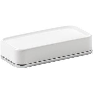 metal soap dish / ceramic