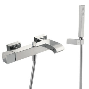 shower mixer tap / for bathtubs / wall-mounted / chromed metal