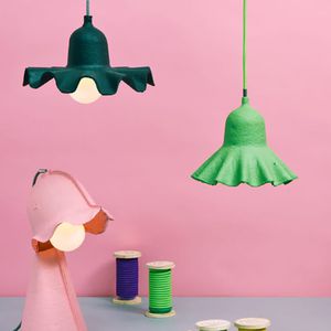 pendant lamp / contemporary / fabric / ceramic