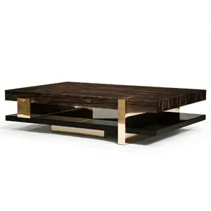 Contemporary Coffee Table Plexi Hudson Furniture Plexiglas Walnut Rectangular
