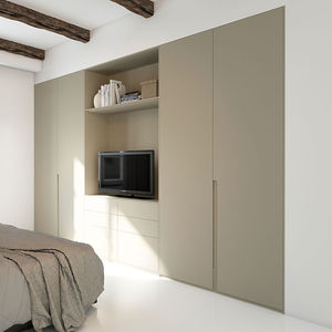 modular wardrobe / contemporary / wooden / with swing doors