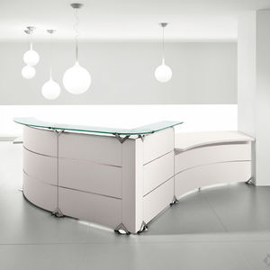 semicircular reception desk