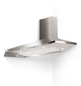 corner range hood / with built-in lighting