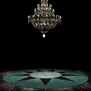 contemporary rug / patterned / wool / round