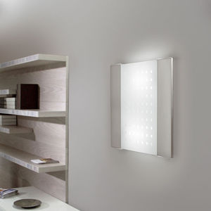 contemporary wall light / steel / extruded aluminum / glass
