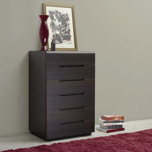 contemporary chiffonier / lacquered wood / oak / white