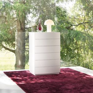 contemporary chiffonier / lacquered wood / white