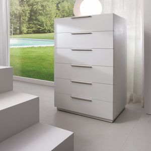 contemporary chiffonier / lacquered wood / white
