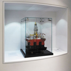 contemporary display case / countertop / wooden / glass