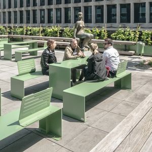 contemporary table and bench set