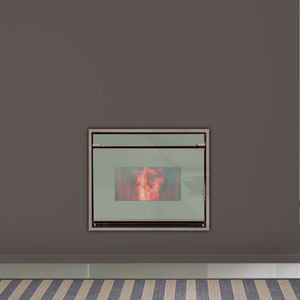 pellet heating stove / contemporary / cast iron / stainless steel