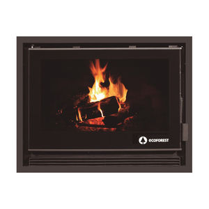 wood heating stove / contemporary / ceramic / glass
