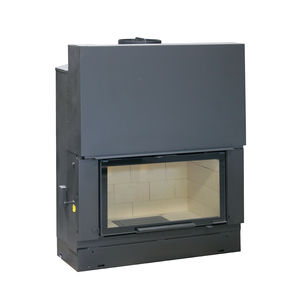 closed wood hearth / 1-sided / double-sided / steel