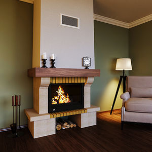 wood-burning fireplace