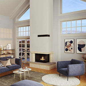 wood-burning fireplace