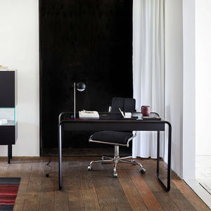 oak desk / wood veneer / walnut / contemporary