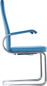 contemporary chair / upholstered / with armrests / cantilever