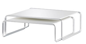 contemporary nesting tables / metal / walnut / maple