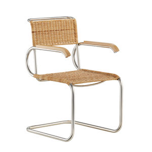 Bauhaus design chair / with armrests / cantilever / fabric
