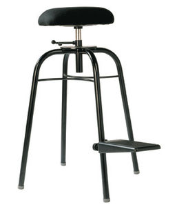 metal orchestra stool / adjustable / with footrest / black