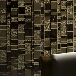 indoor mosaic tile / wall / glass / polished