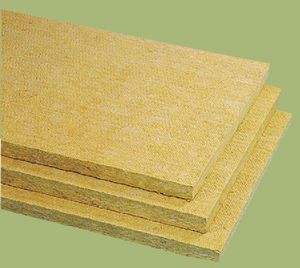 thermal-acoustic insulation / stone wool / for flat roofs / rigid panel