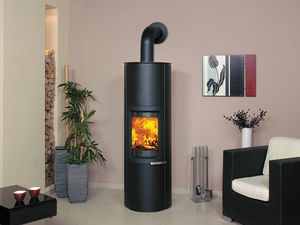 wood heating stove / stone / contemporary