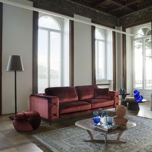 contemporary sofa / fabric / leather / 4-seater
