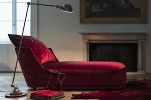contemporary chaise longue / fabric