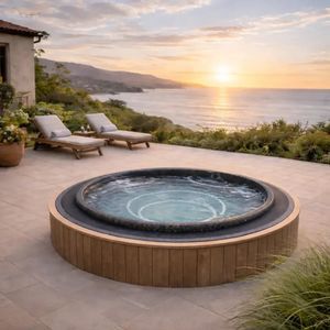 built-in hot tub