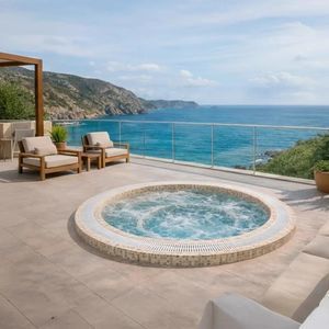 built-in hot tub