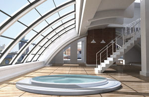 built-in hot tub
