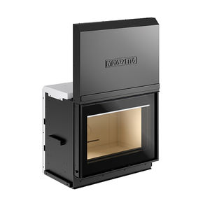 closed wood hearth / 1-sided / steel / ceramic