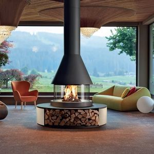 wood-burning fireplace