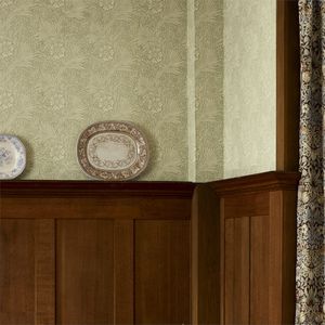 traditional wallpaper / floral / fabric look / gray