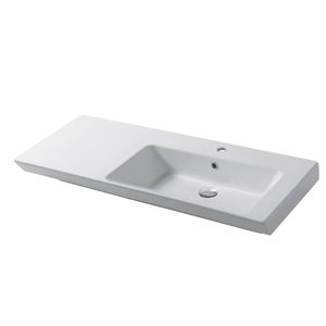 countertop washbasin / rectangular / ceramic / contemporary